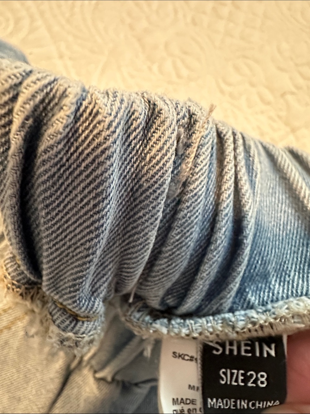 Wide-leg Embroidered Light Blue Drawstring Jeans Sz 28 NWOT - Picture 4 of 5